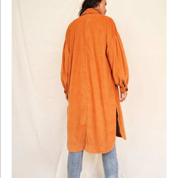 Free People Jenna Cord Trench Coat Cotton XL NWT - Picture 2 of 9